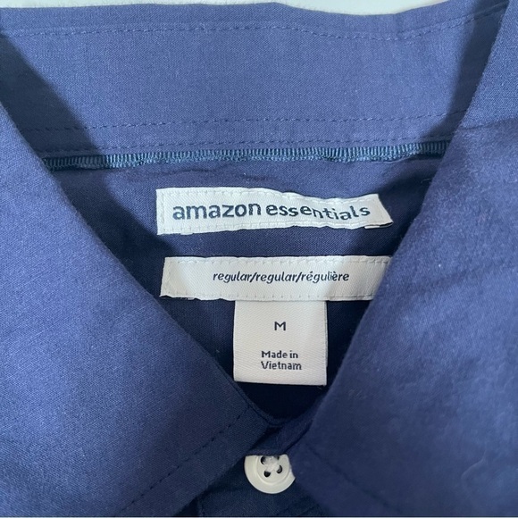 Amazon Essentials Mens Shirt Size M Blue - Picture 3 of 5